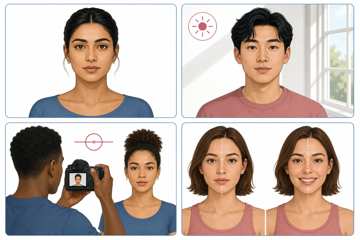 Photo setup checklist for checking asymmetrical lips
