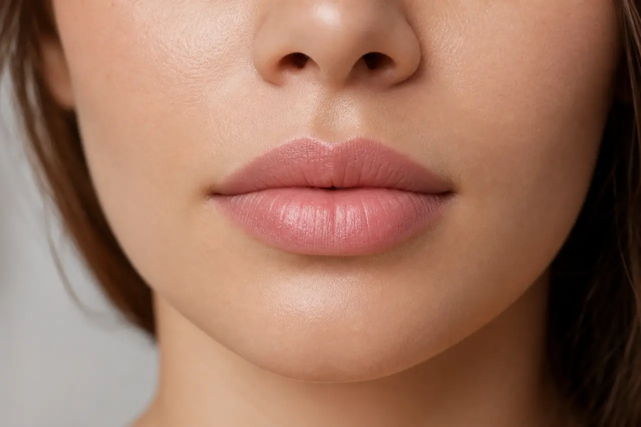 Oval lips guide showing an elongated balanced lip shape with smooth natural proportions