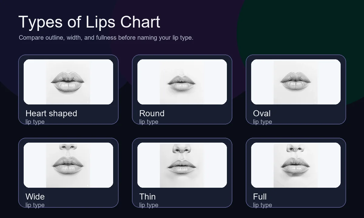 Round lips photo tips showing relaxed expression, front light, and minimal gloss